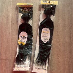 Natural Black Straight Synthetic Hair Weft - 14" & 16"